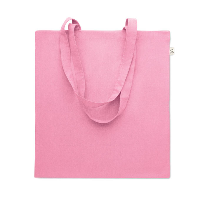 Sac shopping publicitaire coton recyclé 140g Viveka Colour rose bébé